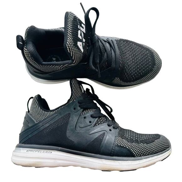 APL Lululemon Womens TechLoom Ascend Sneaker Shoe 8 Black Shine Chrome - Picture 1 of 6